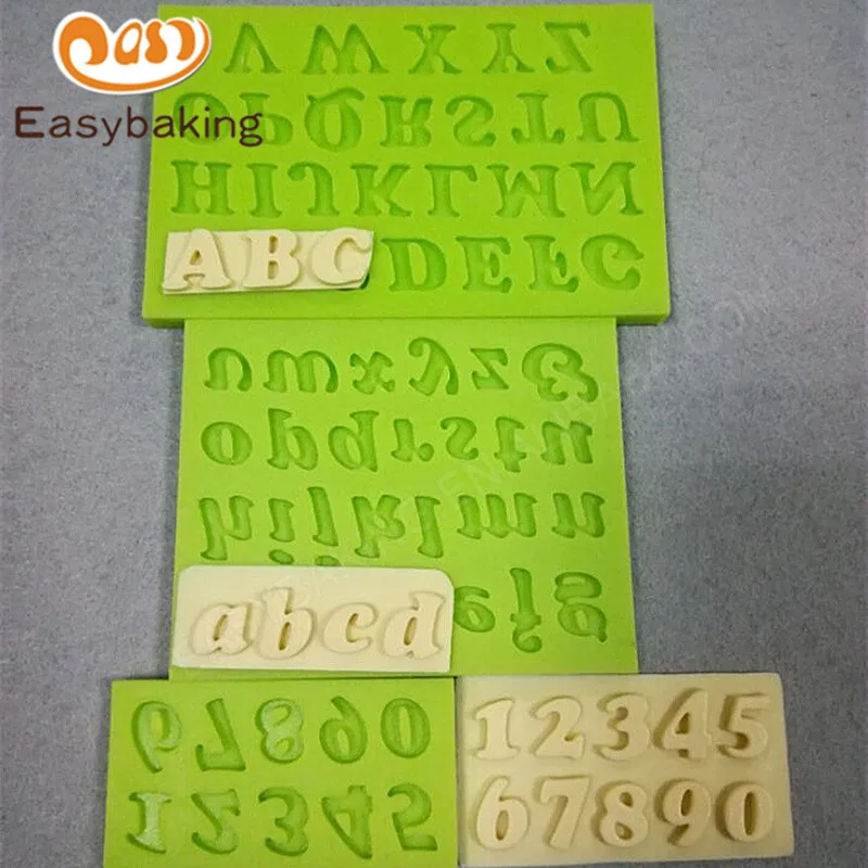 

Set of 3 Capital Letters Lowercases and Arabic Numbers Fondant Cake Decoration Silicone Mold for the Kitchen Baking Sugarcraft