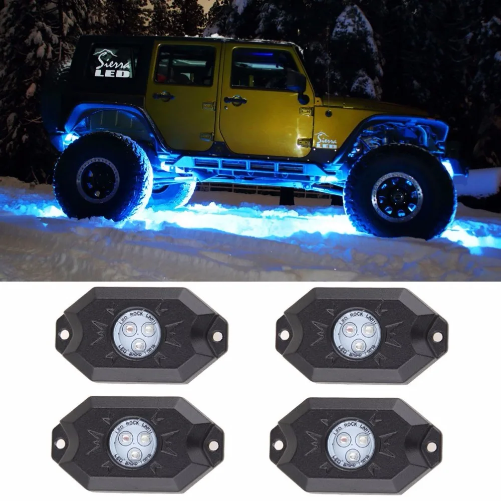 4 X Pods Музыка Мини Bluetooth RGB светодиодный свет рок для внедорожных Автомобильные дневные ходовые огни для джипа автомобиля и Ford автомобиля