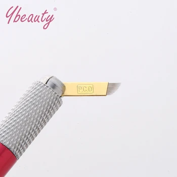 

50pcs PCD 14 pin Tattoo Needles Permanent Eyebrow Makeup Manual Tattoo Bevel Blades 14 Needles for tattoo needles Free shipping