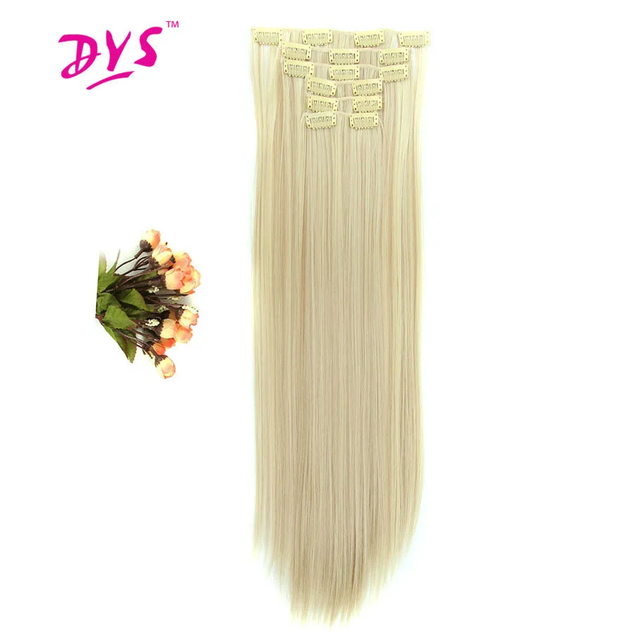 Deyngs 16clips/piece Long Straight Natural Fake Hair Synthetic Hair Extention 24inch Clip In Women Hair Pieces High Temperature Deyngs 16clips/piece Long Straight Natural Fake Hair Synthetic Hair Extention 24inch Clip In Women Hair Pieces High Temperature