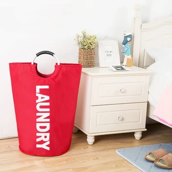 

Collapsible Standable Oxford Waterproof Hamper Laundry Basket Thick Dustproof Finishing Storage Bag Dirty Clothes Organizer