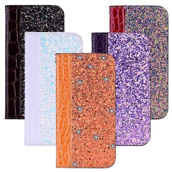 

Retro Glitter PU Crocodile Leather Flip Wallet Cover Case For Coque Motorola MOTO E4 PLUS European version/MOTO E5 Case