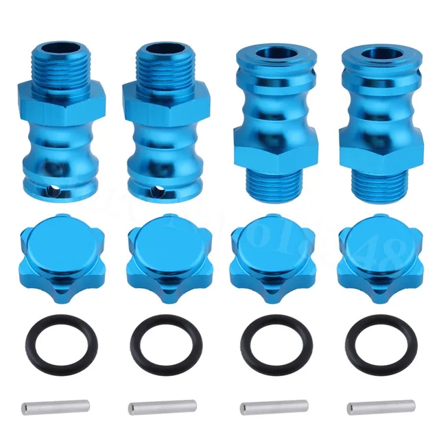 Best Offers 4pcs 17mm Aluminum Wheel Hubs Hex Kit 23MM Extension Adapter With Pins + O Ring For 1/8 RC Hobby Car Buggy Monster Truck