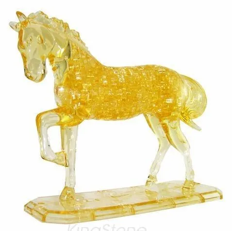 3D кристаллическая Головоломка Трехмерная желтая или белая Лошадь Единорог Jigsaws100pcs сделай сам