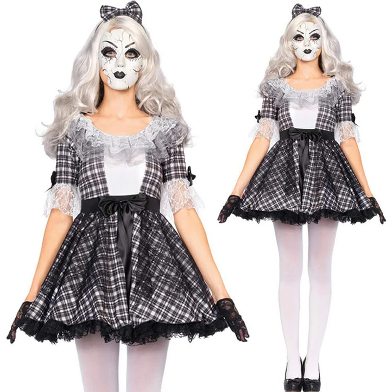 Коллекция года, новинка на Хэллоуин костюм готический костюм скелет ужас сцены соответствующие кружева принцесса призрак невесты ведьма