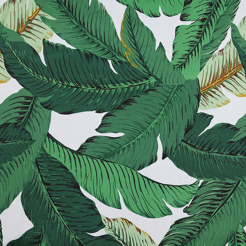 cotton fabric Green Banana Leaf DIY Fabric Cotton Print Fabric Green Banana