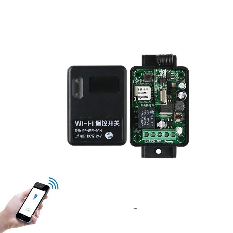 

Smart Wifi Switch 1CH AC DC 7-36V 10A Remote Control Light Switch,Wireless DIY Timer Universal Switch Work with Alexa Google