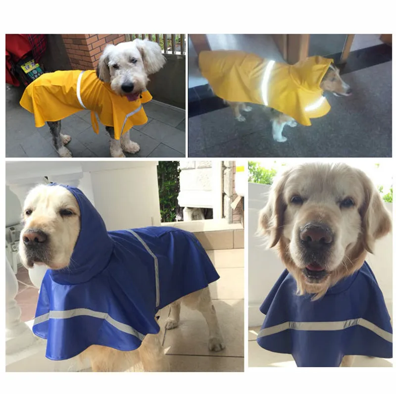 Reflective Big Pet Dog Raincoat Waterproof Dog Coat Jacket Medium Large Dogs Labrador Rainy Day Pet Clothes11