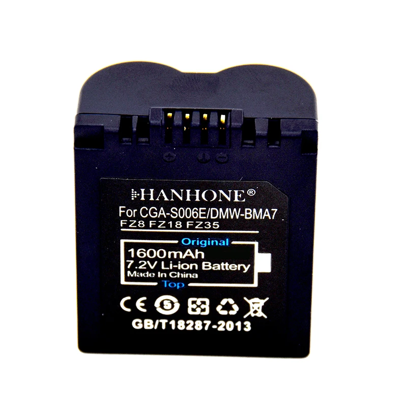 2 шт. литий ионный аккумулятор для Panasonic Lumix FZ8 FZ18 FZ28 FZ30 FZ35 FZ38 FZ50 1600 мА/ч с