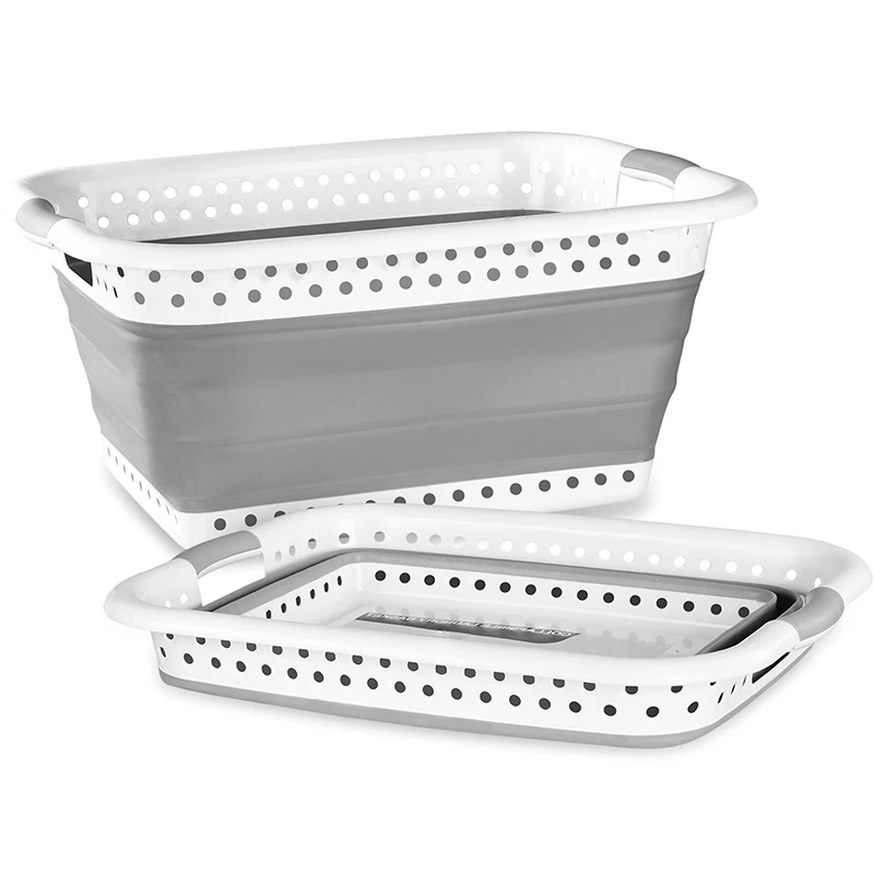 

Bathroom Product Laundry Basket Organizer Clothes Storage Space Saving Cloth Washing Collapsible Basket FPing