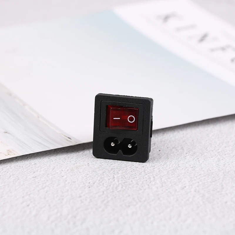 

1pc Red Rocker Switch Fused Inlet Power Socket Fuse Switch Connector Plug Connector