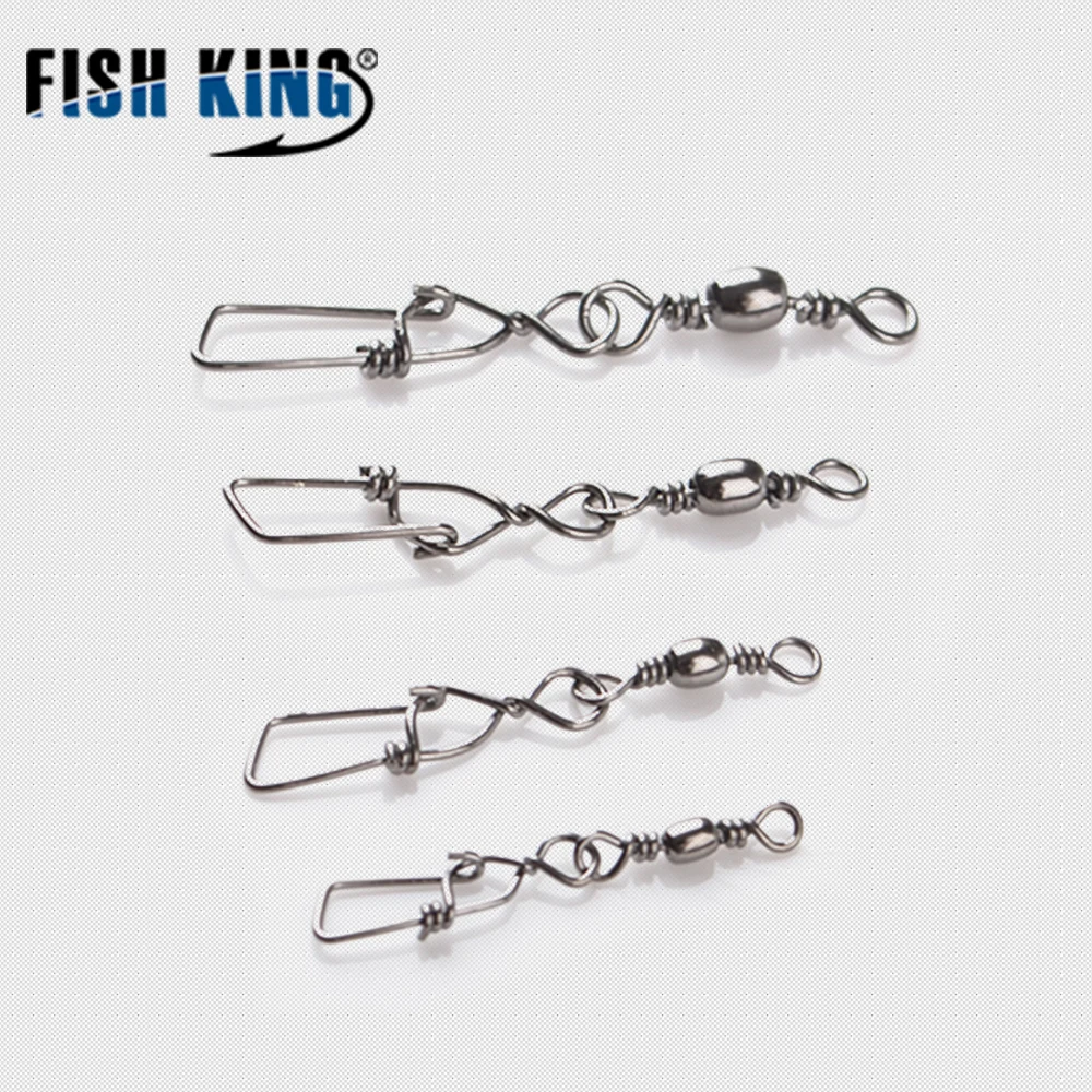 FISH KING 10 шт./упак. 6 #/8 #/10 #/12 # вертлюг с датской приманкой фоторазъем терминальная
