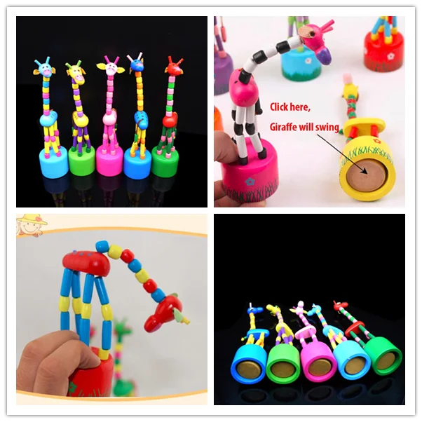 Милые Детские интеллектуальные Ранние обучающие Животные Жираф деревянные игрушки