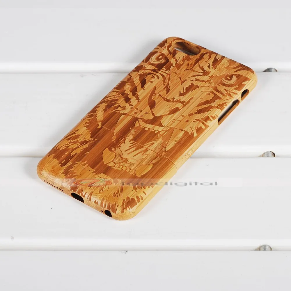 Natural Bamboo Wood Case Tiger For iPhone 6 (5)