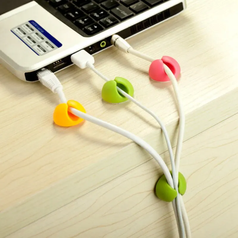 

6 Pcs Cable Holder Protector Management Device Organizer Finishing Desktop Plug Silicone Wire Retention Clips Power Cord Winder