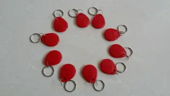 

100pcs Rfid Tag 125Khz Proximity RFID Card Keyfobs Access Control Smart Card red 1 lot No 2: keys