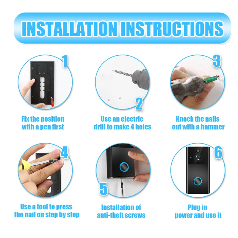 WIFI Doorbell Camera 720P IP Video Intercom WI-FI Video Door Phone Door Bell For Apartments IR Alarm Wireless Security Camera WIFI Doorbell Camera 720P IP Video Intercom WI-FI Video Door Phone Door Bell For Apartments IR Alarm Wireless Security Camera