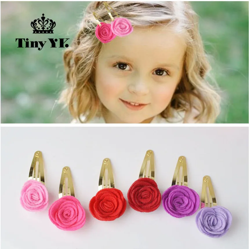 Hot Sale Summer Style Cloth Snap Clip Barrettes Bloom Flower Children