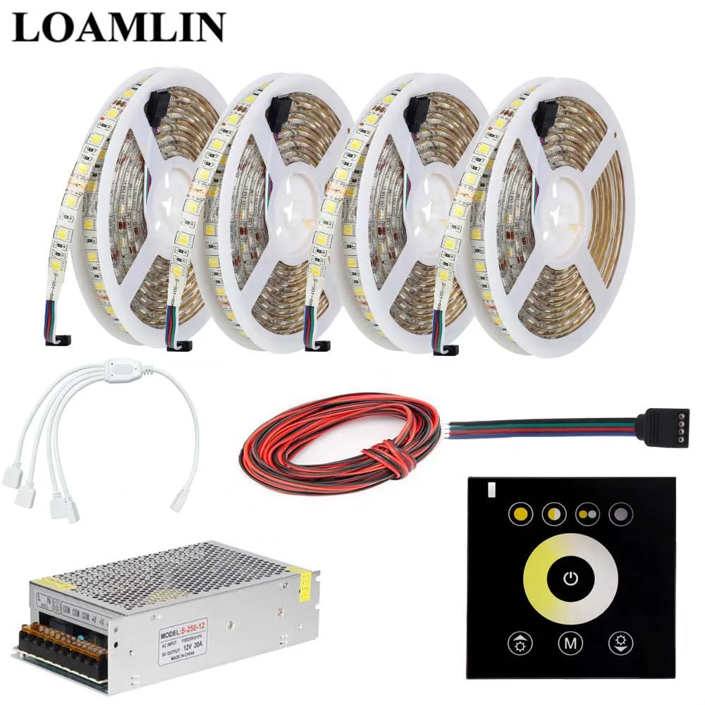 

CCT Touch Panel Led Controller,SMD5050 Color Temperature Led Strip Light Power Supply Adapter Kit 5M 10M 15M 20M