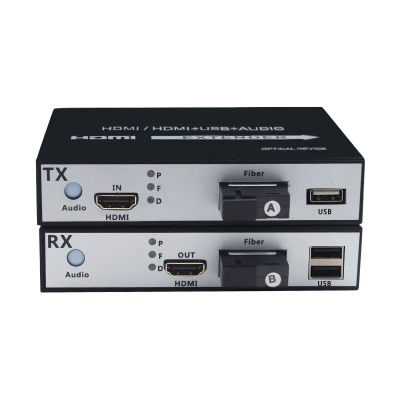 HD 1080P HDMI в волоконный конвертер удлинитель с 2 KVM USB2.0 сигнал через SC порт