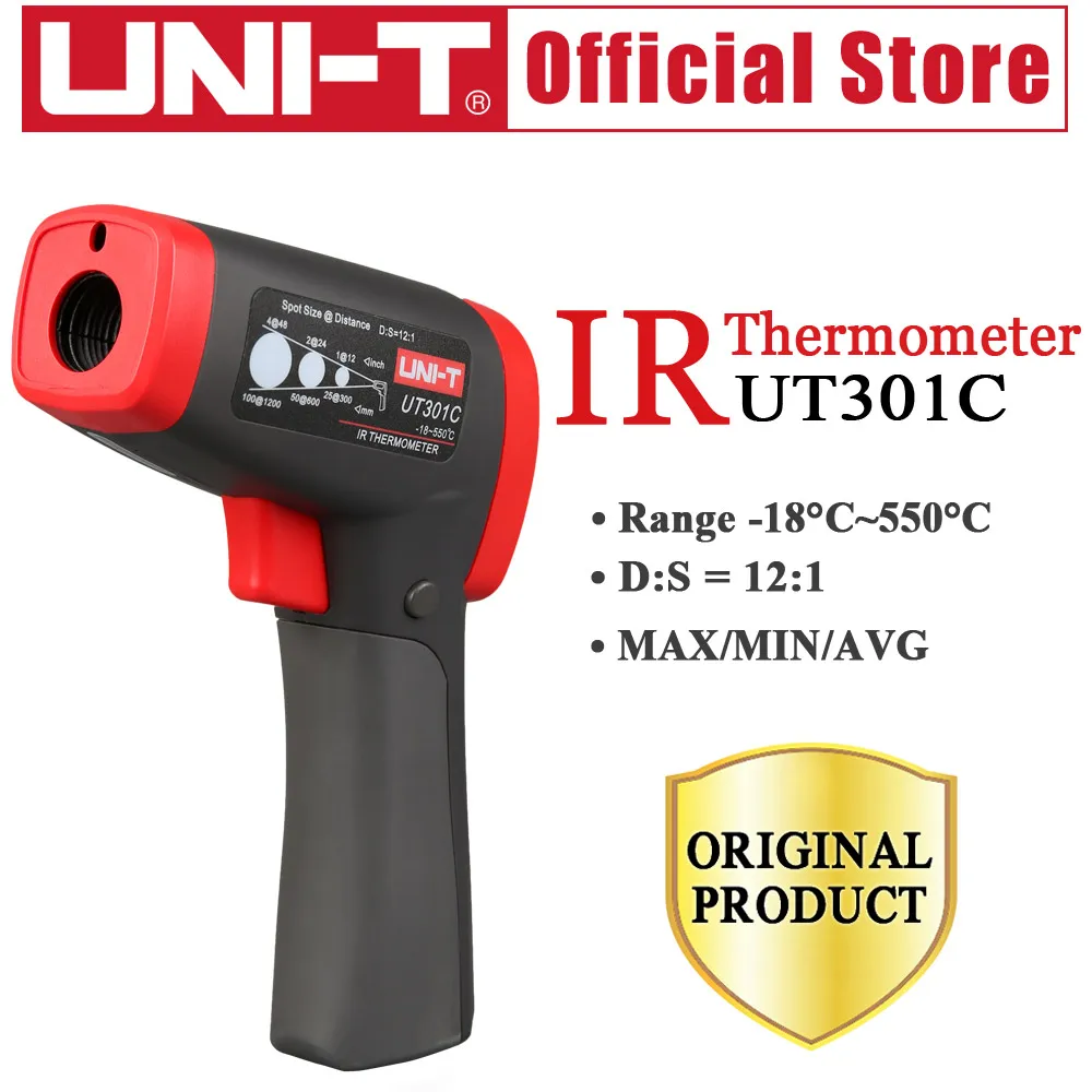 UNI-T UT301C Infrared Thermometer measure temperature from a distance protable handheld non-contact fast test temperature meter