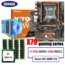 Recommended brand HUANAN deluxe X79 gaming motherboard Xeon E5 2680 V2 with cooler RAM 64G(4*16G) 1600MHz DDR3 RECC all tested