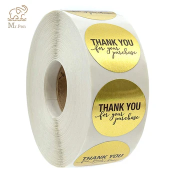 

500pcs Gold "THANK YOU for Your Purchase" Paper Stickers Packing Seal Label Stickers Scrapbooking Decorative Stationery Sticker
