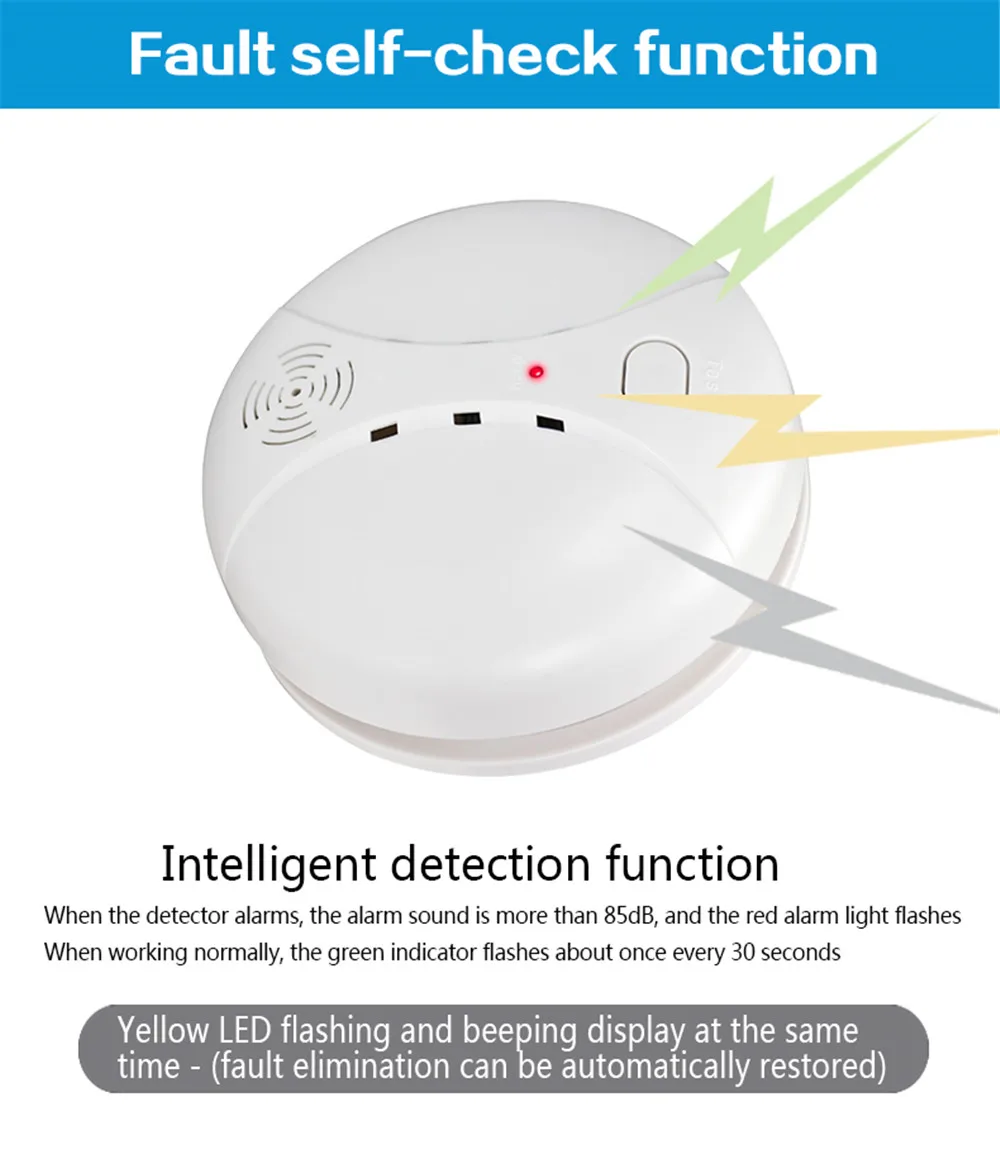 independente de discagem automática voz sem fio wifi detector fumaça proteção contra incêndio sensores alarme portátil para sistema alarme segurança