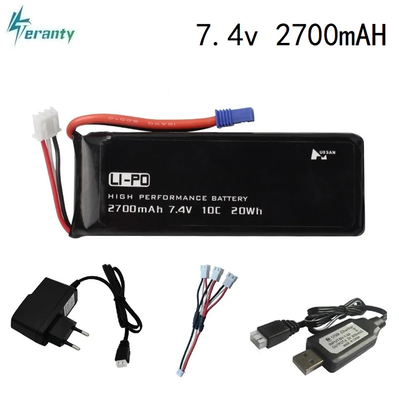 Оригинал для Hubson H501W H501S H501C 7 4 V 2700mAh 10C lipo батарея и зарядное устройство RC Qaudcopter