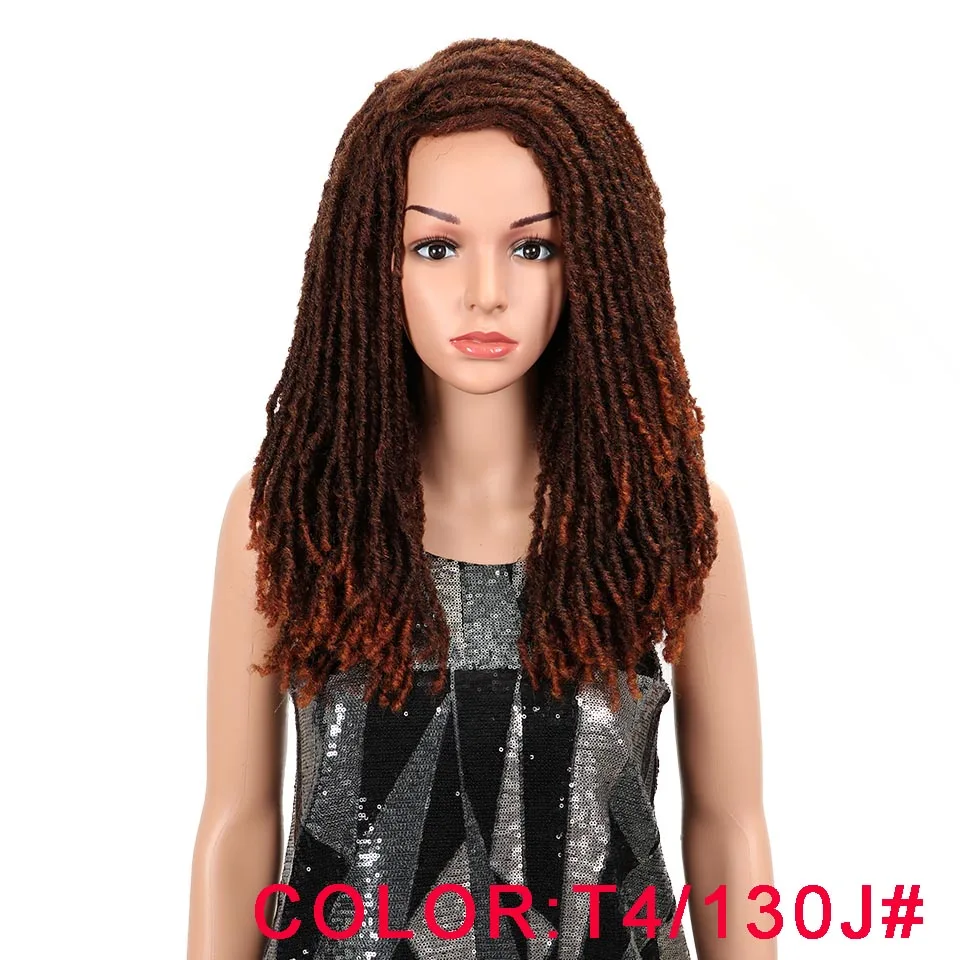 Волшебные волосы 22 дюйма синтетические парики для черных женщин крючком косы твист Джамбо Dread Faux locs Прическа Длинные афро коричневые волосы - Цвет: T4 130J