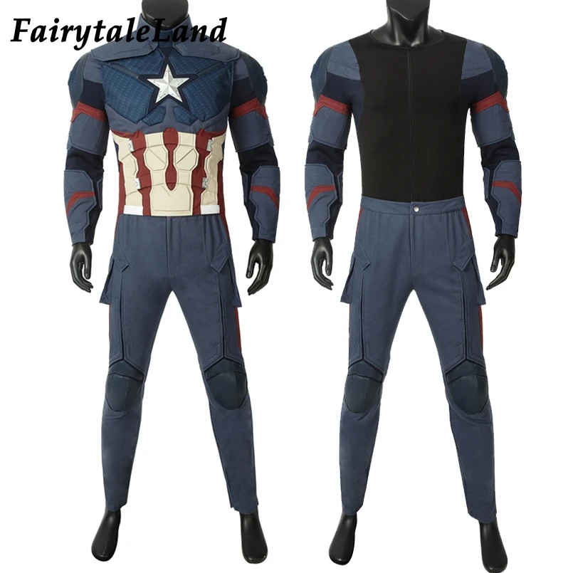 Avengers Endgame Captain America Cosplay costume full set Outfit Captain America Steve Rogers Jumpsuit free shipping custom made