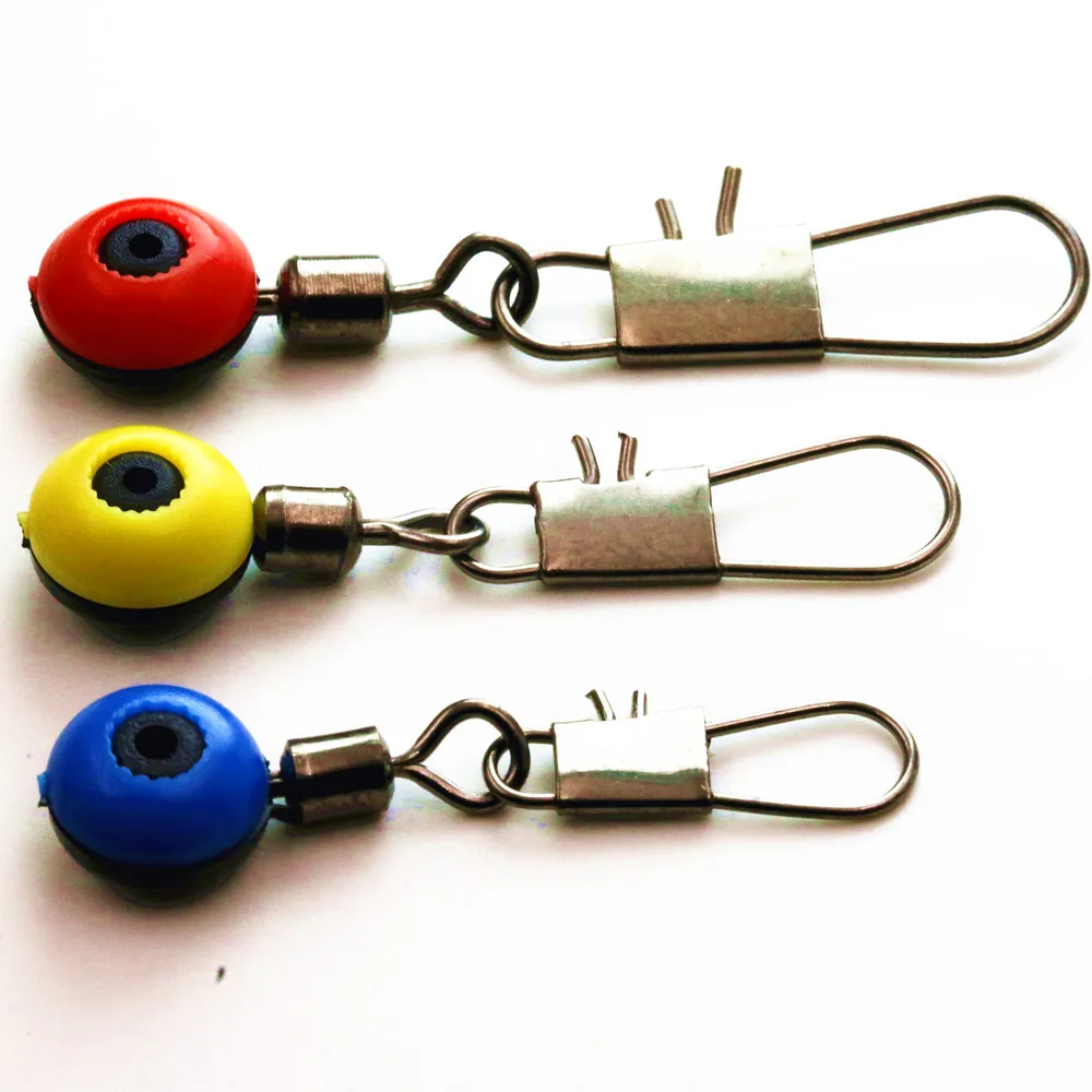 20Pcs Space Beans Fishing Line to Hook Swivels Shank Clip Connector