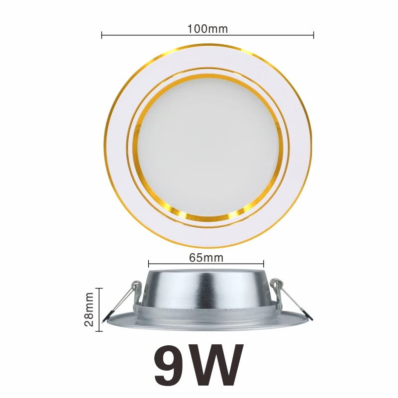 Светодиодный светильник 5 Вт 9 Вт 12 Вт 15 Вт 18 Вт 220 В светодиодный потолочный светильник лампы для ванной комнаты гостиная освещение для дома освещение для помещений теплый белый холодный белый - Испускаемый цвет: 9W 220V