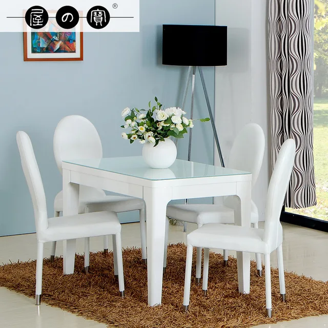 Tesoro blanco pequeño apartamento de comedor Ikea para cuatro ... Tesoro blanco pequeño apartamento de comedor Ikea para cuatro ...