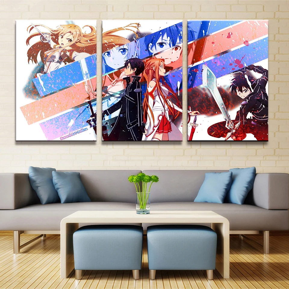 Картины на холсте для домашнего декора картины из 3 частей Fate Grand Order анимационные