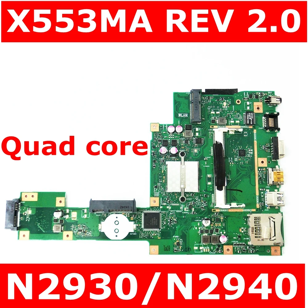 X553MA материнская плата REV 2 0 N2930/N2940 для ASUS F503M X503M F553MA X503MA D503M ноутбука 100%