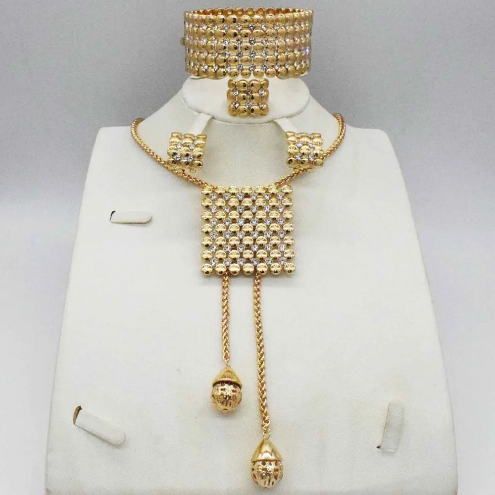 

Fashion jewelry set African Nigeria Dubai gold-color African bead jewelry wedding jewelry set african beads jewelry sets