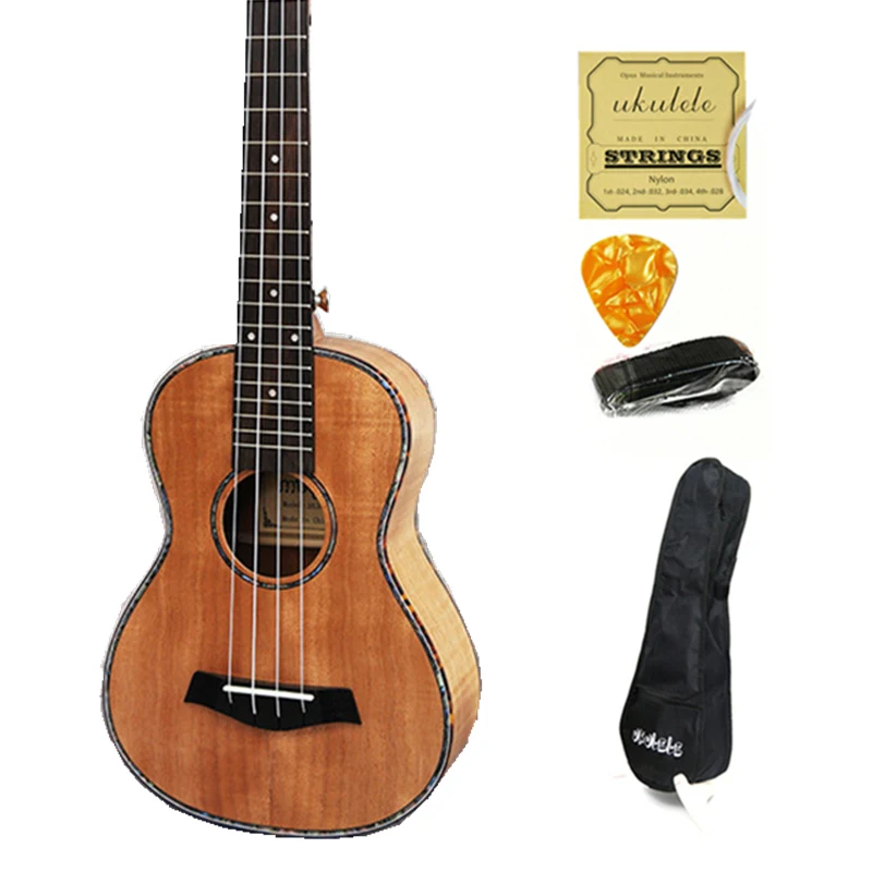ukulele set 2 2" Гавайские гитары укулеле тигровые полосы okoume Гавайская гитара палисандр гриф 4 струны концертный Электрический Укулеле с звукоснимателем EQ Uke - Цвет: ukulele set 2