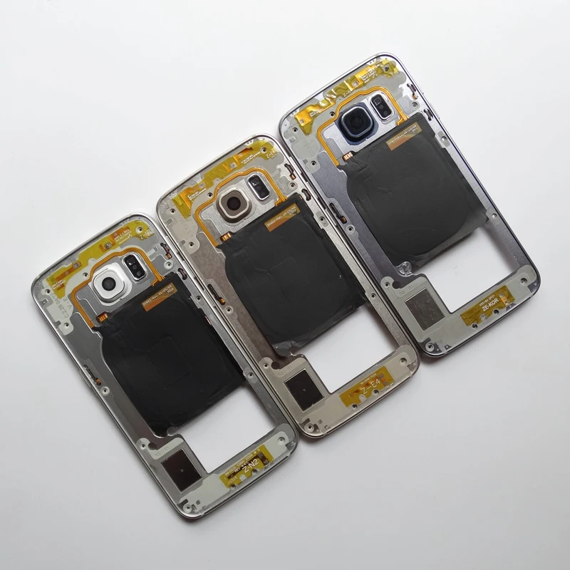 

Middle Frame For Samsung Galaxy S6 Edge G925 G925F Mid Bezel Metal Housing Chassis with Side Key Camera Lens Replacement Parts
