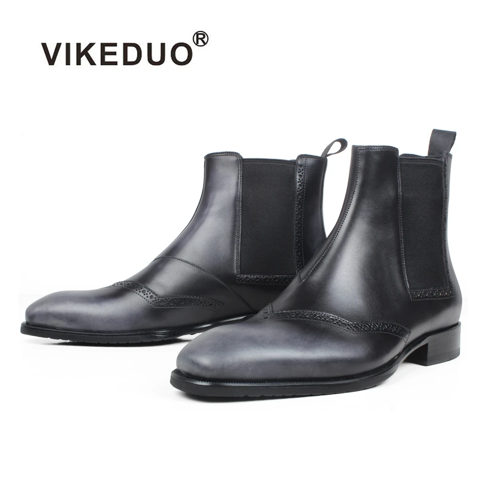 black brogue chelsea boots mens