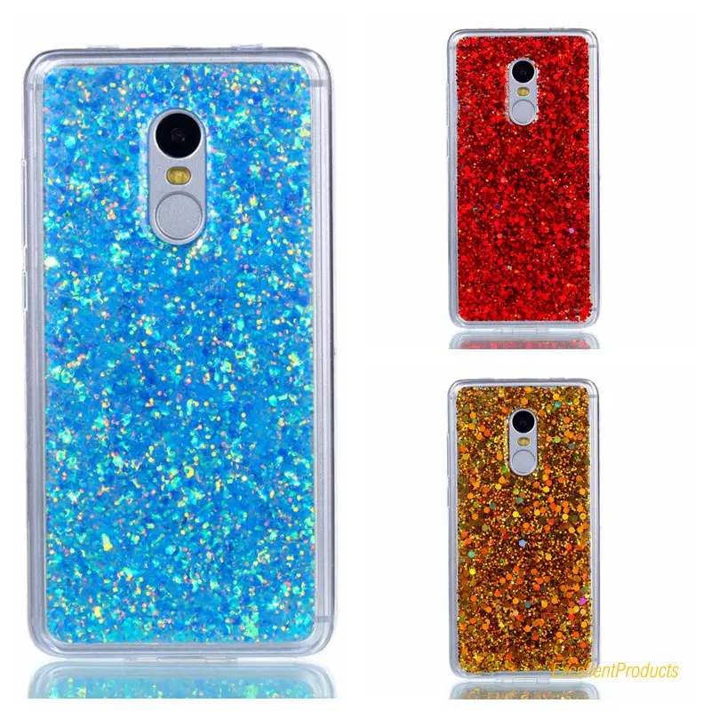 

Phone Cases For Xiaomi Red Mi Note 4 Glitter Bling Case Flashing Powder Back Cover Luxury Soft TPU Silicon Capa Coque
