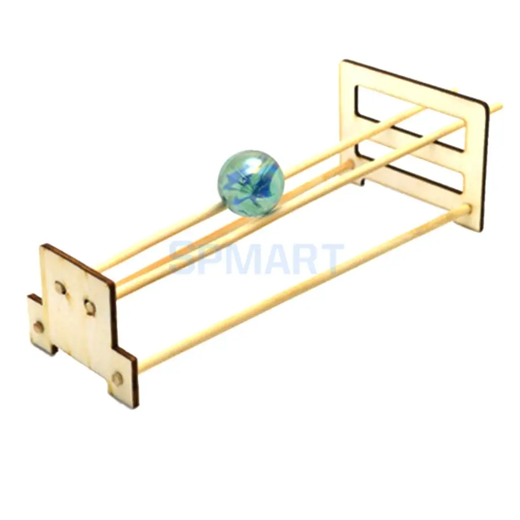 Exploring Physics Barycenter Center of Gravity Puzzle Experiment Toy DIY Dual-track Slope Roll Up Ball Science Toy Building Kits