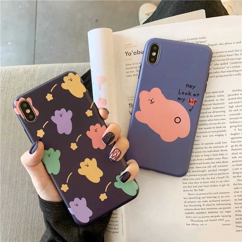 

Cartoon candy Bear phone case For iphone XS Max XR X Happy bear soft silicon case for iphone 7 8 6 6s Plus phone case capa