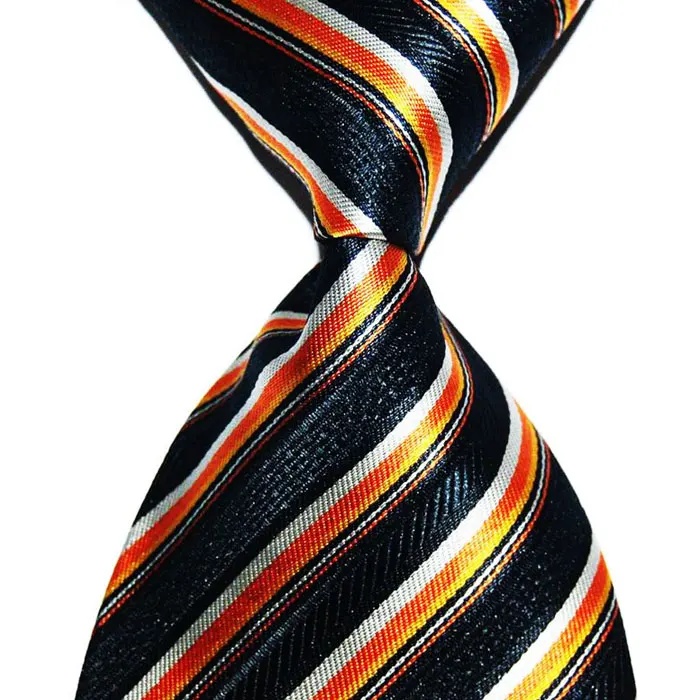 Полосатый костюм галстук для мужчин шелковый галстук 10 см широкий мужской модный жаккардовый тканый праздничный деловой костюм для свадебной вечеринки классический - Цвет: Orange