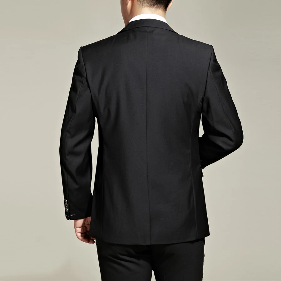 Black Business Suit Groom Tuxedos Wedding Suits 2 Pieces (Jacket+Pants) Evening Business Prom Party Suit Slim Fit for Men 2019