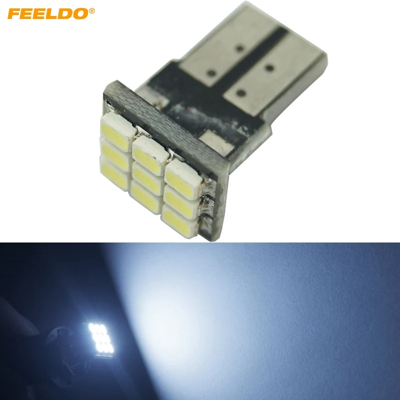 

FEELDO 50Pcs white T10 W5W 194 168 9smd 1206 Car LED Automobile Marker Bulbs Interior Lamps backup Clearance Lighting DC 12V