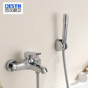 

Bath shower head All copper bathroom shower sanlian group leader Mix water valve dark suit