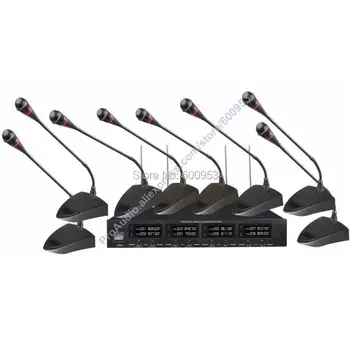 

Professional UHF LED 8 Channel Conference Gooseneck Meeting Digital Microphone Mic System
