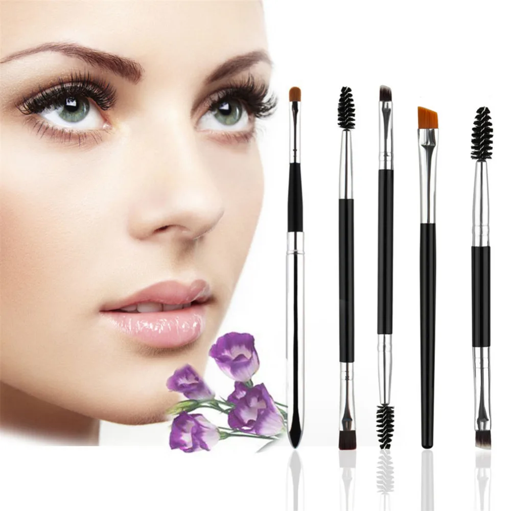 

5pcs Eye Makup Brush Set Nylon Hair Pro Eyeshadow Eyeliner Eyebrow Eyelash Lip Brushing Brushes Kits Eye Lash Brush Makeup Tools