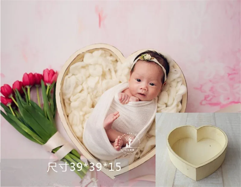 Реквизит для детской фотосъемки деревянный ящик в форме сердца аксессуары для фотографирования новорожденных позирующий диван студийный реквизит для фотосъемки